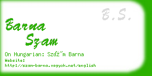 barna szam business card